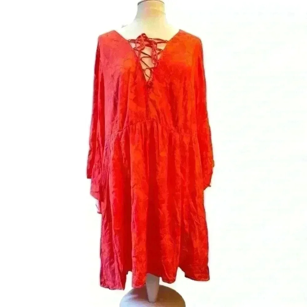 Lace up hi/low babydoll dress